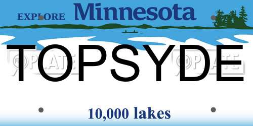 TOPSYDE Minnesota License Plate
