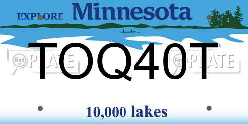 TOQ40T Minnesota License Plate