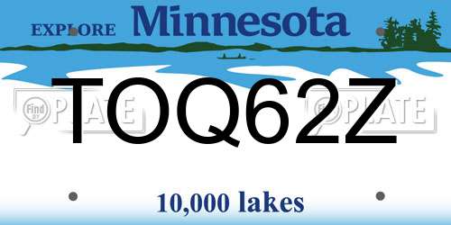 TOQ62Z Minnesota License Plate