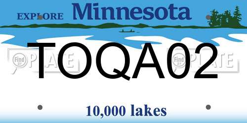 TOQA02 Minnesota License Plate