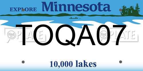 TOQA07 Minnesota License Plate