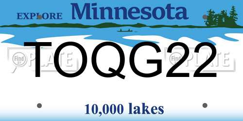 TOQG22 Minnesota License Plate