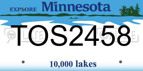 TOS2458 Minnesota License Plate