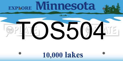 TOS504 Minnesota License Plate