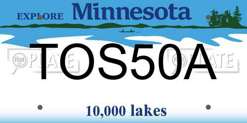 TOS50A Minnesota License Plate