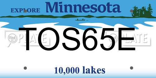 TOS65E Minnesota License Plate