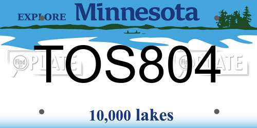 TOS804 Minnesota License Plate