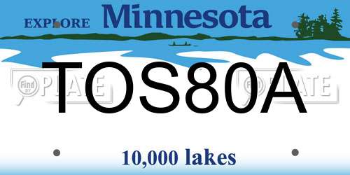 TOS80A Minnesota License Plate