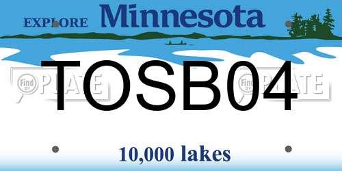 TOSB04 Minnesota License Plate