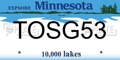 TOSG53 Minnesota License Plate