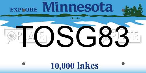 TOSG83 Minnesota License Plate