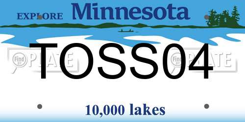 TOSS04 Minnesota License Plate