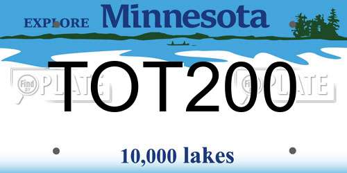 TOT200 Minnesota License Plate