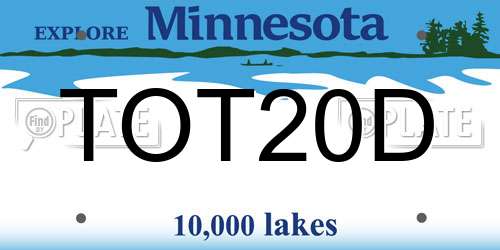 TOT20D Minnesota License Plate