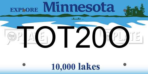 TOT20O Minnesota License Plate