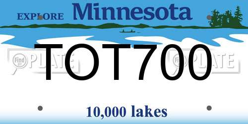 TOT700 Minnesota License Plate