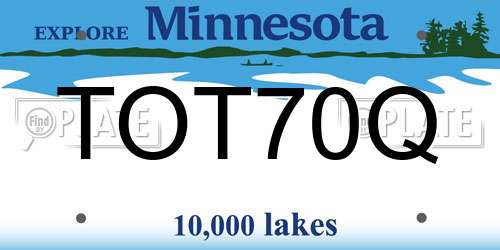 TOT70Q Minnesota License Plate