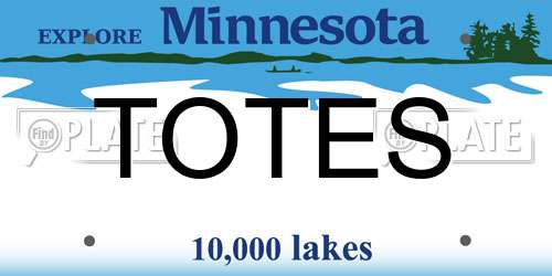TOTES Minnesota License Plate