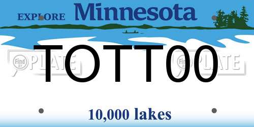 TOTT00 Minnesota License Plate