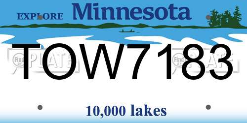 TOW7183 Minnesota License Plate