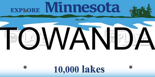 TOWANDA Minnesota License Plate