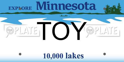 TOY Minnesota License Plate