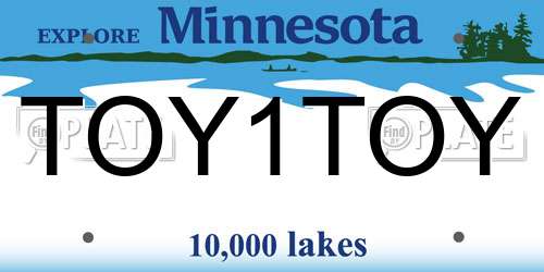 TOY1TOY Minnesota License Plate