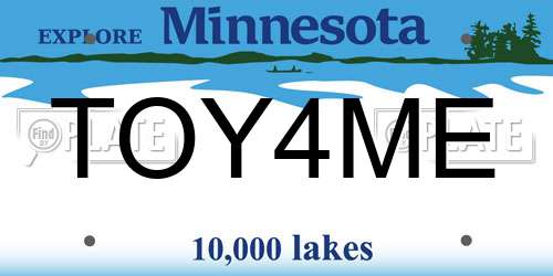 TOY4ME Minnesota License Plate