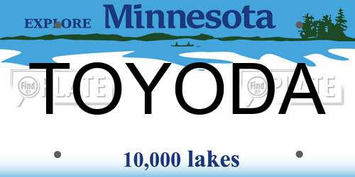 TOYODA Minnesota License Plate