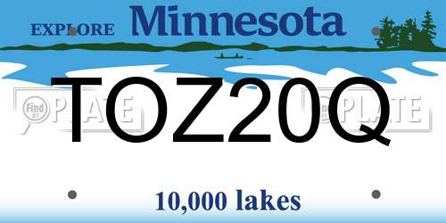 TOZ20Q Minnesota License Plate