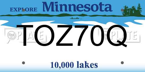 TOZ70Q Minnesota License Plate