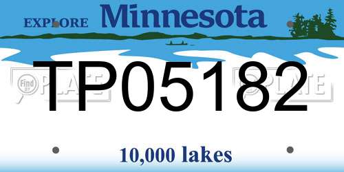 TP05182 Minnesota License Plate