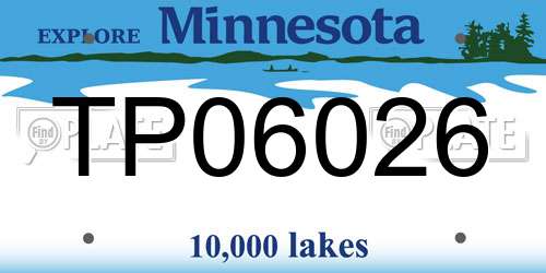 TP06026 Minnesota License Plate