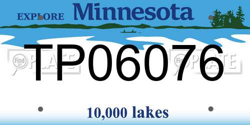 TP06076 Minnesota License Plate