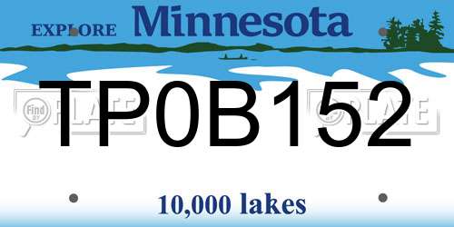TP0B152 Minnesota License Plate