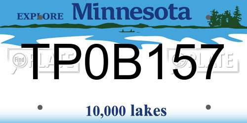 TP0B157 Minnesota License Plate