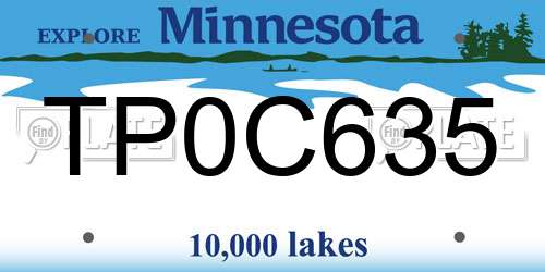 TP0C635 Minnesota License Plate