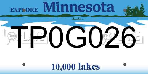 TP0G026 Minnesota License Plate