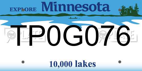 TP0G076 Minnesota License Plate