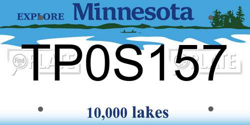 TP0S157 Minnesota License Plate