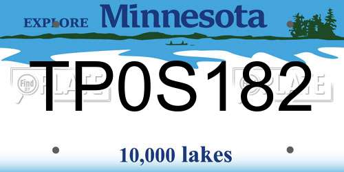 TP0S182 Minnesota License Plate