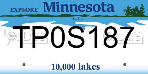 TP0S187 Minnesota License Plate