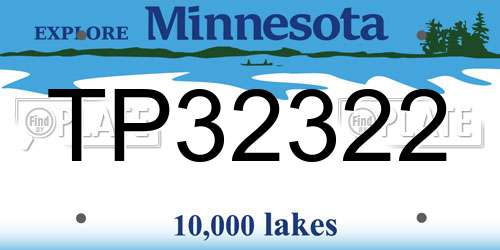 TP32322 Minnesota License Plate