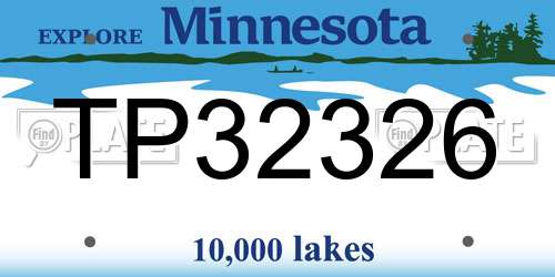 TP32326 Minnesota License Plate
