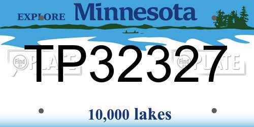 TP32327 Minnesota License Plate
