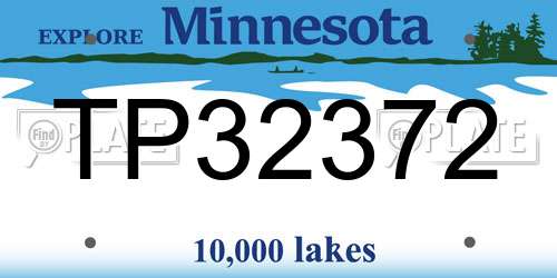 TP32372 Minnesota License Plate