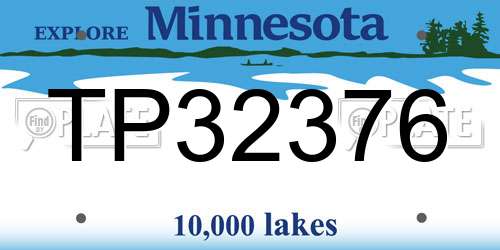 TP32376 Minnesota License Plate
