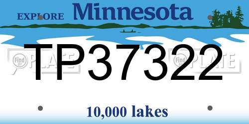TP37322 Minnesota License Plate