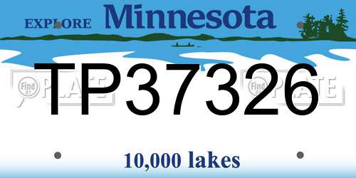 TP37326 Minnesota License Plate