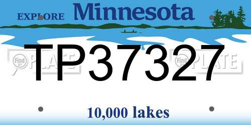 TP37327 Minnesota License Plate
